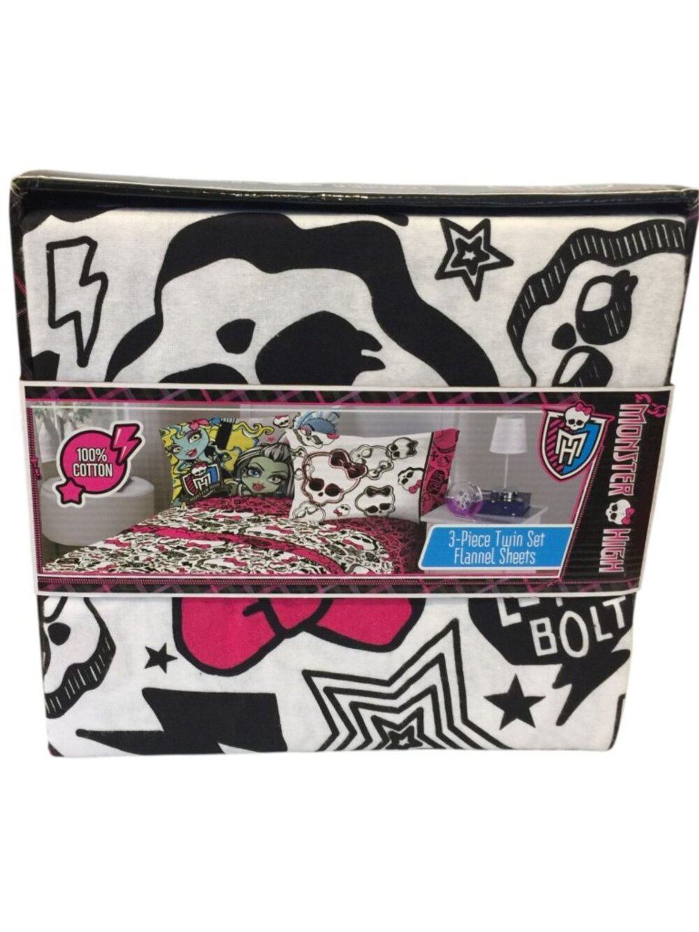 Monster High Final Exams Twin Sheet Set 100% Cotton Flannel 3 Piece 2013